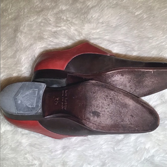 John fluevog leather red/brown shoes size 10